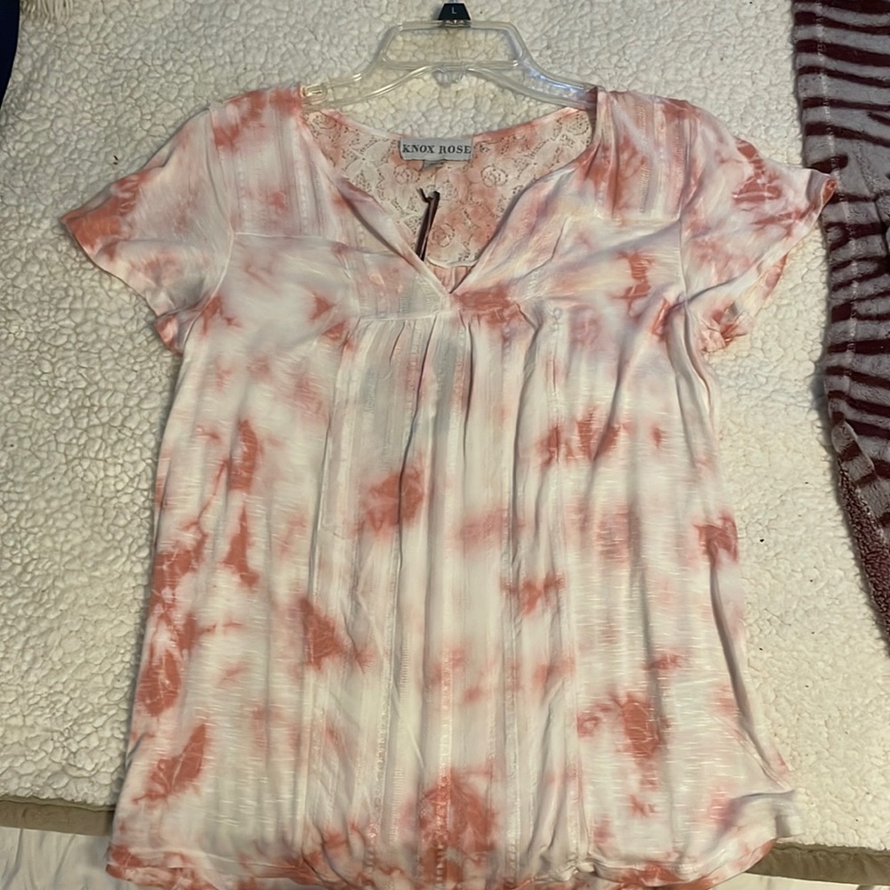 Pink and white blouse